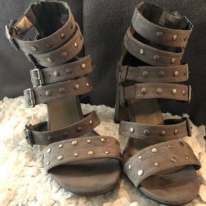 Torrid Studded Strappy High Heel Sandals - Taupe